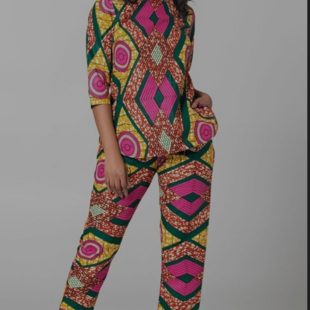 Grass-Fields African Print Pants